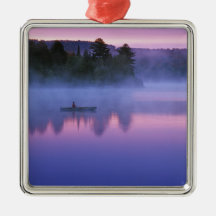 Canadá, Ontario, parque de Algonguin, Canoeist enc Ornamento Para Reyes Magos