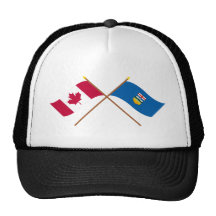 Canadá y banderas cruzadas Alberta Gorro De Camionero
