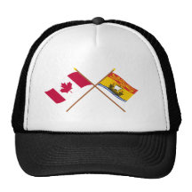 Canadá y banderas cruzadas Nuevo Brunswick Gorros