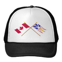 Canadá y banderas cruzadas Terranova Gorro