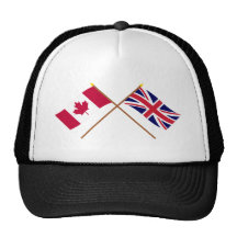 Canadá y las banderas cruzadas Reino Unido Gorros Bordados