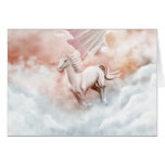 Canal corriente del caballo blanco las nubes tarjetón