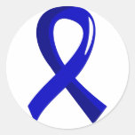 Cáncer de colon Blue Ribbon 3 Etiquetas Redondas
