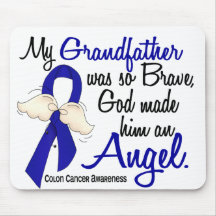 Cáncer de colon del abuelo del ángel 2 tapetes de ratón
