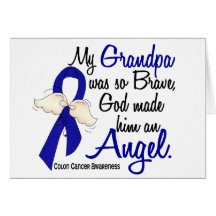 Cáncer de colon del abuelo del ángel 2 tarjetas