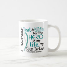 Cáncer de cuello del útero para mi héroe mi cuñada taza