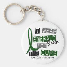Cáncer de hígado llevo el verde esmeralda para la  llaveros