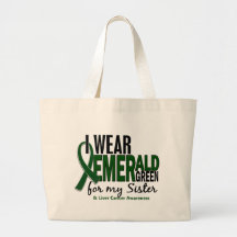 Cáncer de hígado llevo el verde esmeralda para mi  bolsas de mano