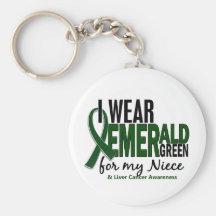 Cáncer de hígado llevo el verde esmeralda para mi  llaveros