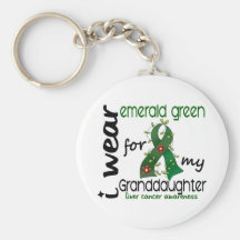 Cáncer de hígado llevo el verde esmeralda para mi  llaveros personalizados