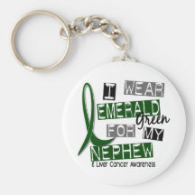 Cáncer de hígado llevo el verde esmeralda para mi  llaveros personalizados