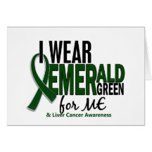 Cáncer de hígado llevo el verde esmeralda para MÍ  Tarjetón