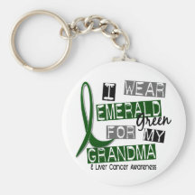 Cáncer de hígado llevo la esmeralda para mi abuela llavero personalizado