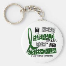 Cáncer de hígado llevo la esmeralda para mi cuñada llavero personalizado