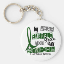 Cáncer de hígado llevo la esmeralda para mi cuñado llavero personalizado