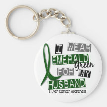 Cáncer de hígado llevo la esmeralda para mi marido llavero