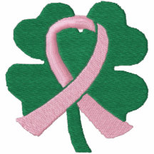 Cáncer de pecho bordado de la cinta del trébol de 