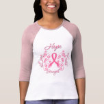 Cáncer de pecho de la fuerza del amor de la fe de  camisetas