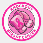 CÁNCER DE PECHO KNOCKOUT PEGATINAS REDONDAS