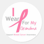 Cáncer de pecho llevo el rosa para mi abuela pegatina