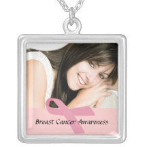 Cáncer de pecho personalizado de la cinta del rosa collar