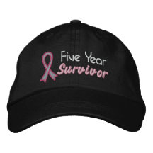 Cáncer de pecho superviviente de 5 años gorra de beisbol