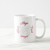 Cáncer de pulmón de la fuerza del amor de la fe de taza de café