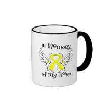Cáncer del sarcoma en memoria de mi héroe taza de café
