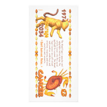 Cáncer llevado zodiaco 1974 de WoodTiger de Valxar Tarjetas Personales Con Fotos