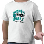 Cáncer ovárico de la curación del amor de la paz camisetas