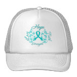 Cáncer ovárico de la fuerza del amor de la fe de l gorros bordados