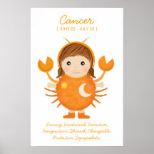 Cáncer - poster del horóscopo del chica