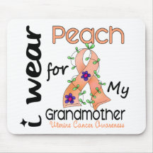 Cáncer uterino llevo el melocotón para mi abuela 4 tapete de ratón