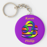 Cáncer y libra GLBT Llaveros Personalizados