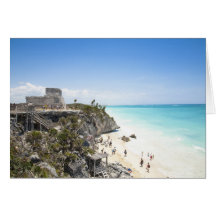 Cancun, Quintana Roo, México - ruinas en una colin Tarjeta