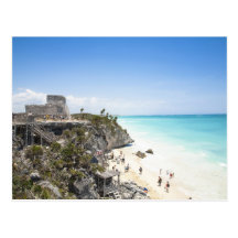 Cancun, Quintana Roo, México - ruinas en una colin Postal