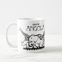 Caneca - amo-te Angola - Animais