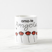Caneca - amo-te Angola - Rosa