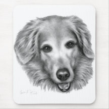 Canela, golden retriever alfombrilla de raton