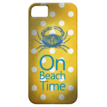 Cangrejo azul del lunar amarillo "el tiempo de la  iPhone 5 fundas