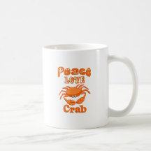 Cangrejo del amor de la paz taza de café