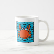 Cangrejo del dibujo animado taza de café