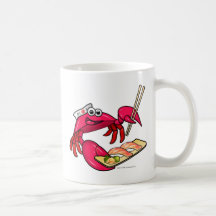 Cangrejo del sushi taza de café