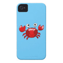 Cangrejo rojo lindo iPhone 4 Case-Mate protector