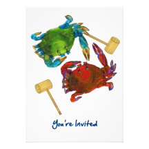 Cangrejos de Maryland antes y después de que le in Invitaciones Personalizada