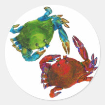 Cangrejos de Maryland antes y después Pegatina