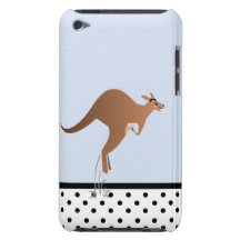 Canguro lindo con el bebé en bolsa iPod Case-Mate protector