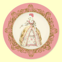 Caniche blanco Marie Antonieta pegatinas