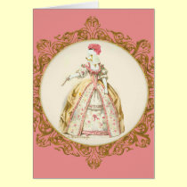 Caniche blanco Marie Antonieta tarjetas