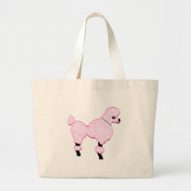 Caniche rosado con arte Jeweled del dibujo animado Bolsa Lienzo